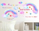 Rainbow Clouds - Believe yourself, Always love, Chase your dreams Wall Decals - Watercolour